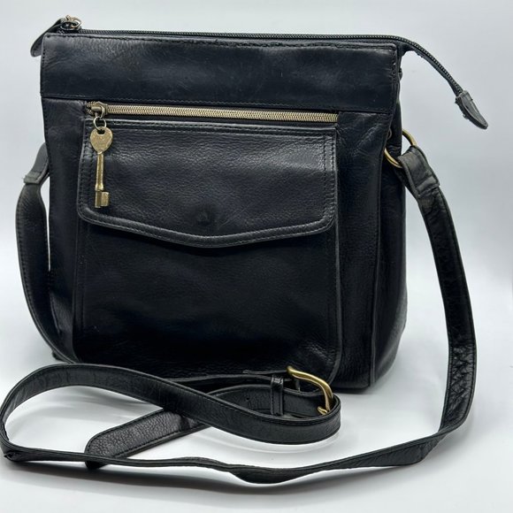 Fossil Bags Fossil Leather Black Crossbody Bag Poshmark